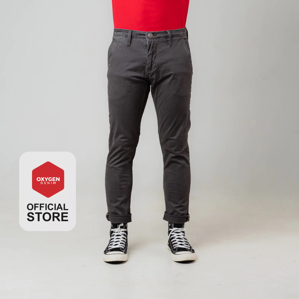 Oxygen Denim Prime Relax Chino Pants Slim Fit Stretch - Dark Grey (73)