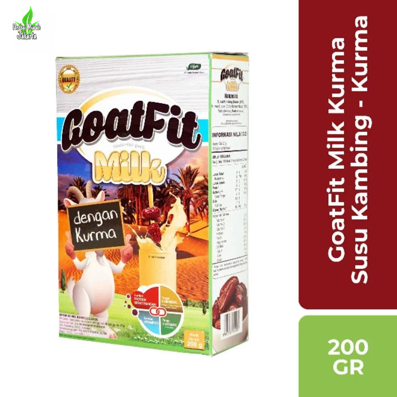 

Susu Kambing Bubuk- Goatfit milk Susu Kambing Etawa Plus Kurma 200 Gr Atasi Masalah Pernafasan | Susu Kambing Bubuk