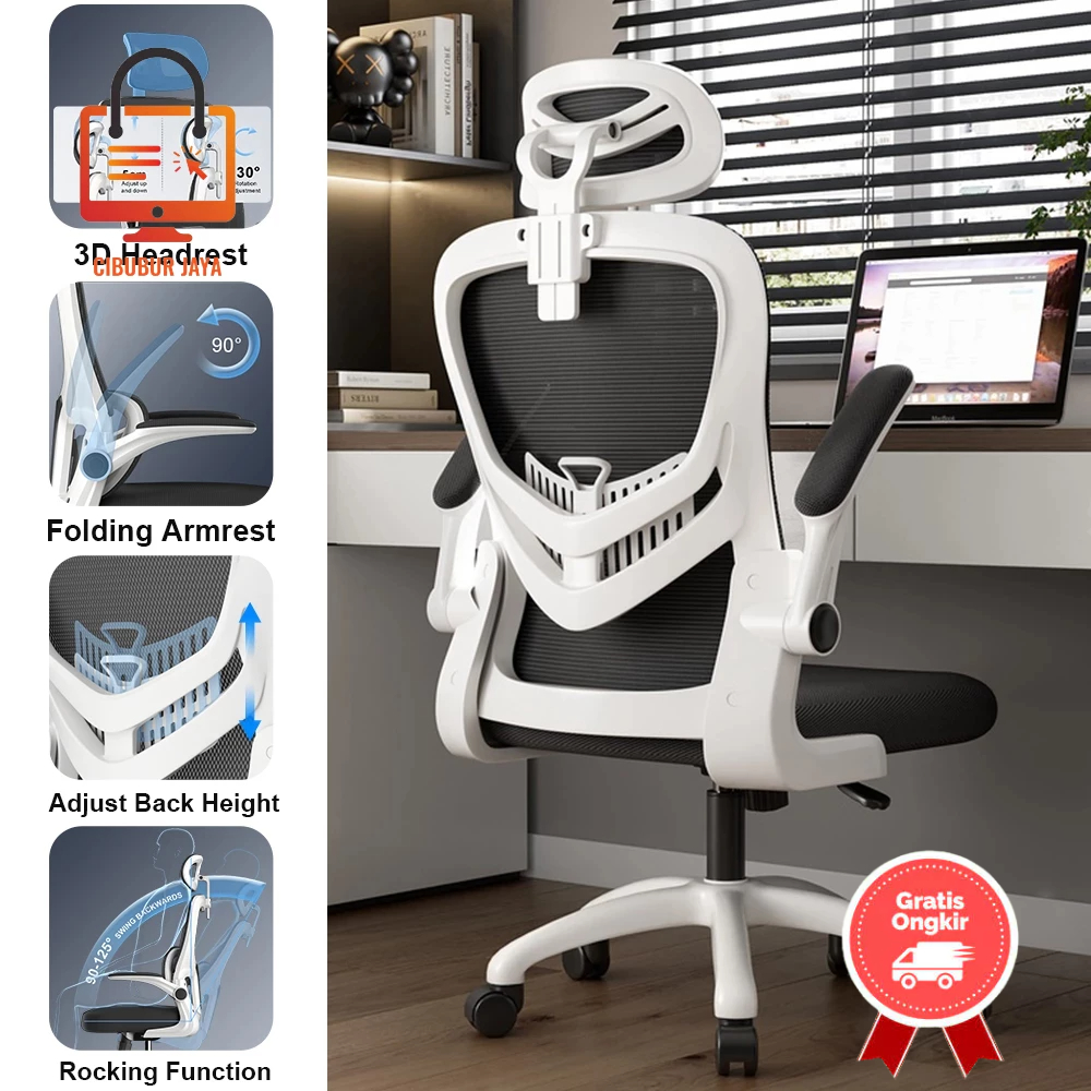 CIBUBUR JAYA KURSI BERPUTAR KURSI ERGONOMIS KURSI GAMING KURSI KANTOR KERUSI PERMAINAN OFFICE CHAIR 