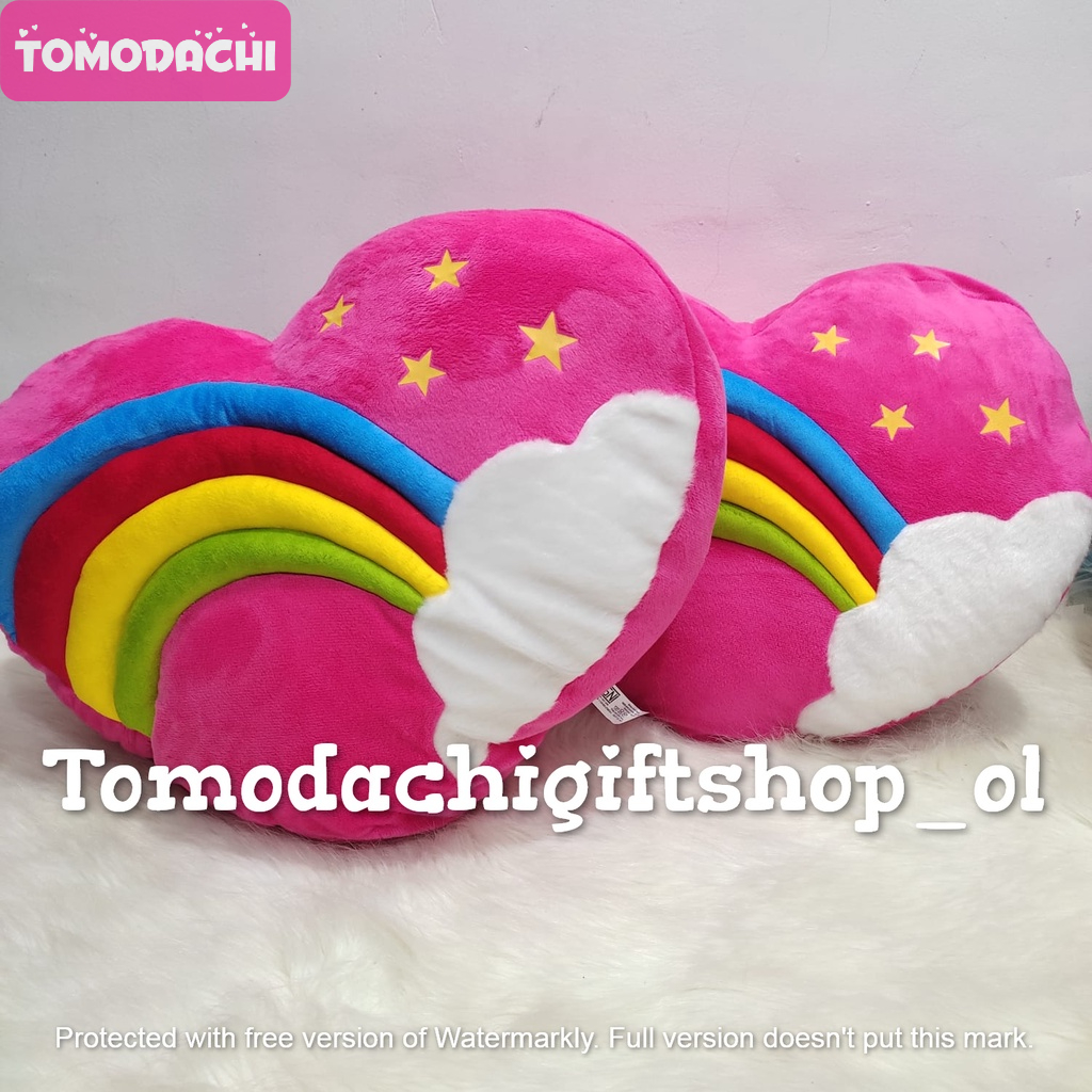TM/Bantal Love Heart Cinta Pelangi Rainbow Warna Warni Happy House Unofficial