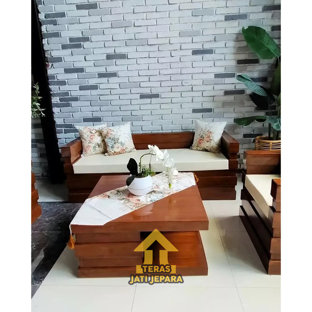 Kursi Tamu Minimalis Box Kayu Jati / Kursi Ruang Tamu / Sofa Ruang Tamu kayu jati