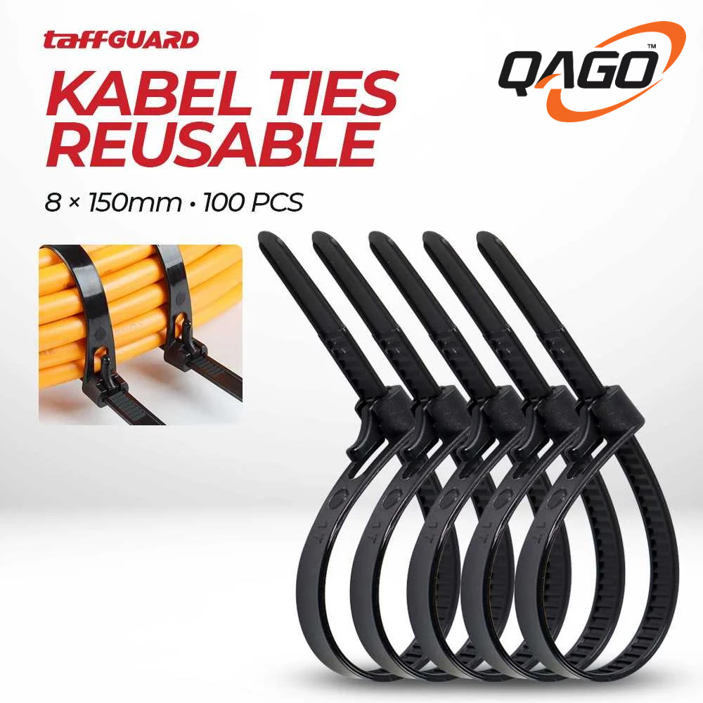 

QG TaffGUARD Kabel Ties Zip Cable Organizer Reusable 8x150mm 100 PCS