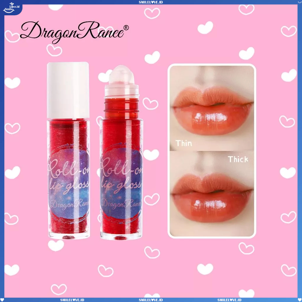 Dragon Ranee Roll On Lip Gloss Juicy Lip Dye Moisterizer Liquid Lip Glaze Lip Tint Metallic Sparkle 