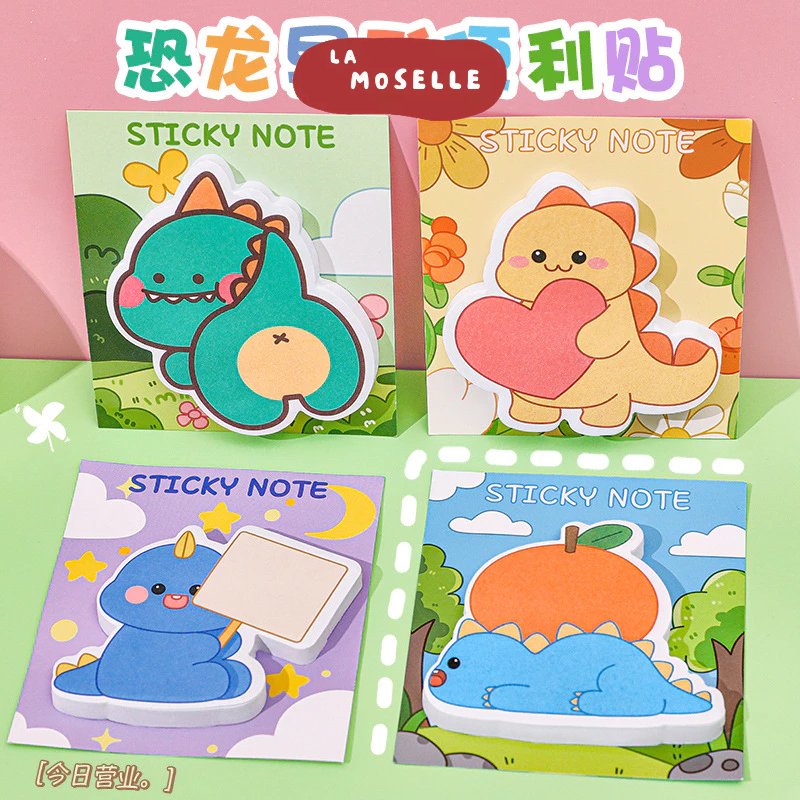 

La Moselle - [SK109] Sticky Notes / sticky note motif binatang / sticky notes bentuk dinosaurus motif binatang/ catatan tempel / memo pad motif animal anak