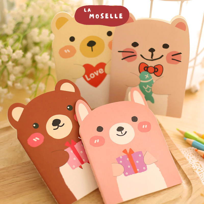 

La Moselle -[SK60] Buku Tulis mini note book kecil BUKU DIARY BOOK HARIAN bentuk binatang karakter animal kartun beruang kucing bear catlucu