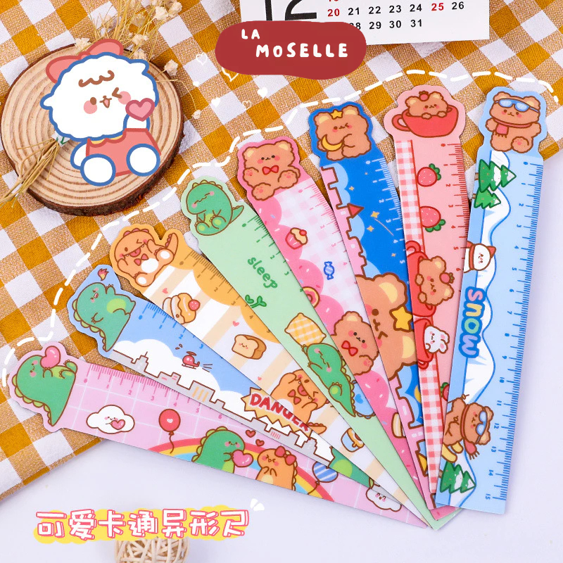 

La Moselle - [SK20] Penggaris 15 cm Magnet Karakter Lucu Fleksibel Lentur cute Ruler Gambar Binatang motif animal