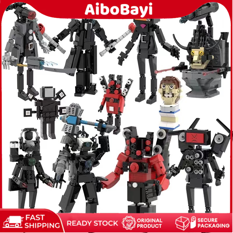 【COD】Mainan Skibidi Toilet Siren Head Figure Pajangan Figure Mainan Anak Skibidi Toilet Set isi Main