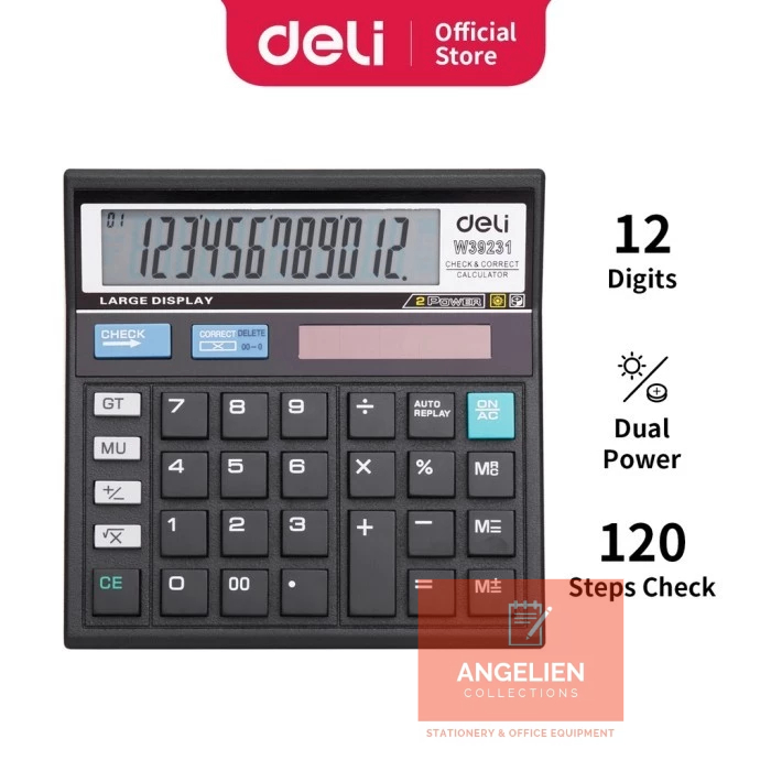 

Deli W39231B (BERGARANSI) Kalkulator Desktop 12 Digit Black