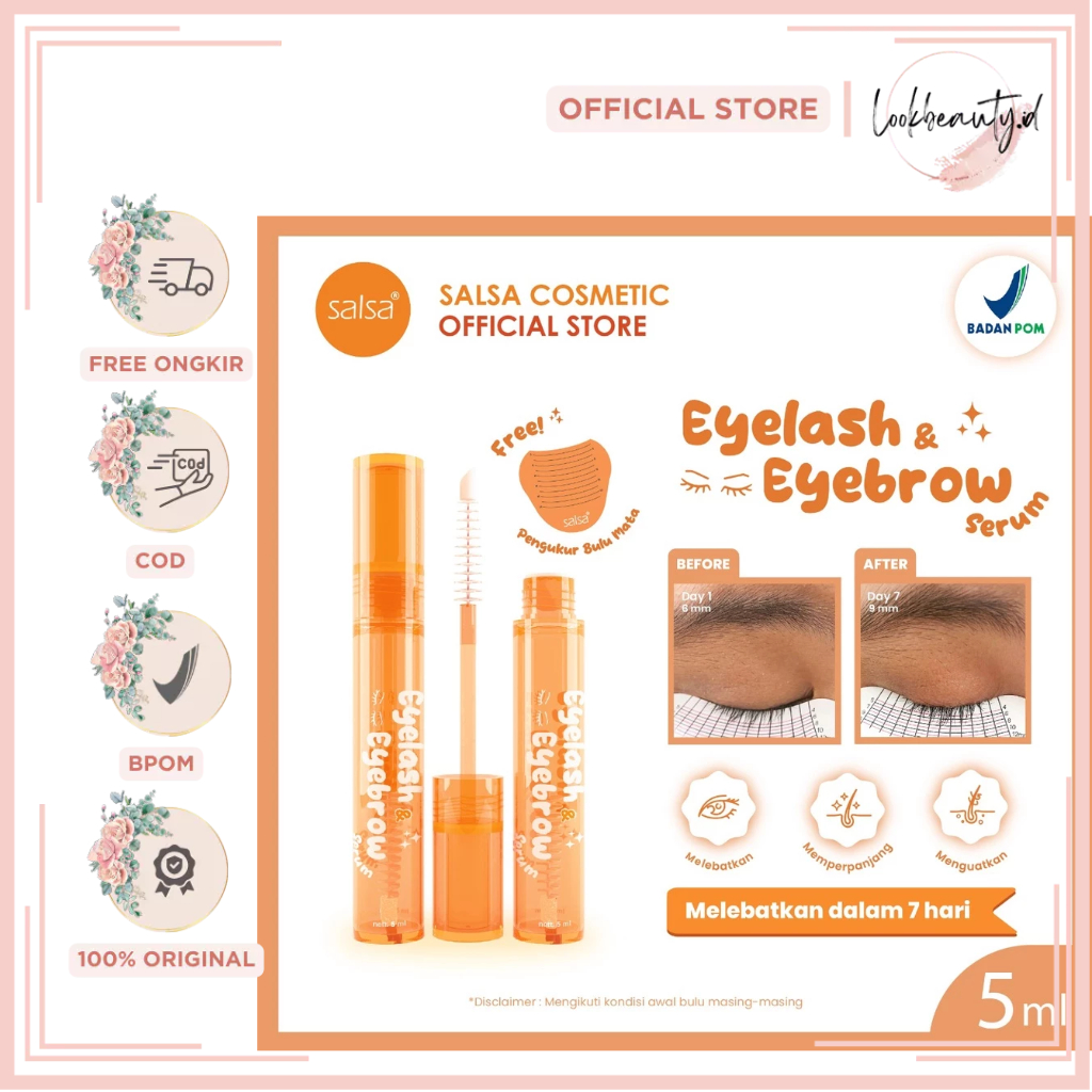 Salsa Eyebrow & Eyelash Serum With Biotin Peptide Ginseng - Serum bulu Mata & Alis 5ml