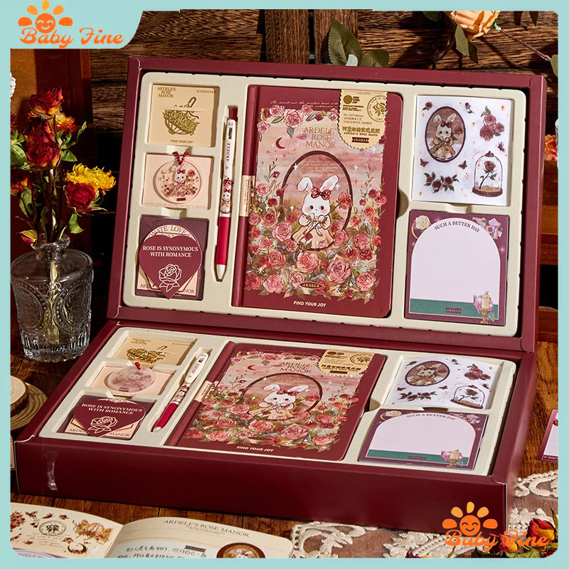 

【New Arrival】INS Empat gaya 7 IN 1 Handbook Gift Box Student Handbook Gift Pack Cute Handbook Set Handbook