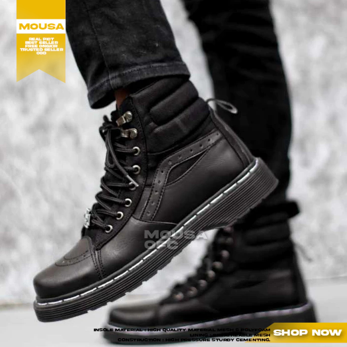 Sepatu Formal Boots Pria Sepatu Boots Tinggi Hitam Pria