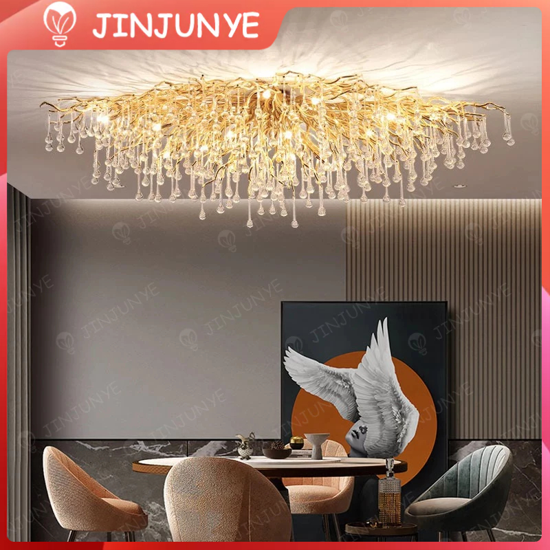 1 METER Lampu Gantung Kristal Besar Ruang Tamu Lampu Hias Plafon Kristal Panjang / Lampu Hias Gantun