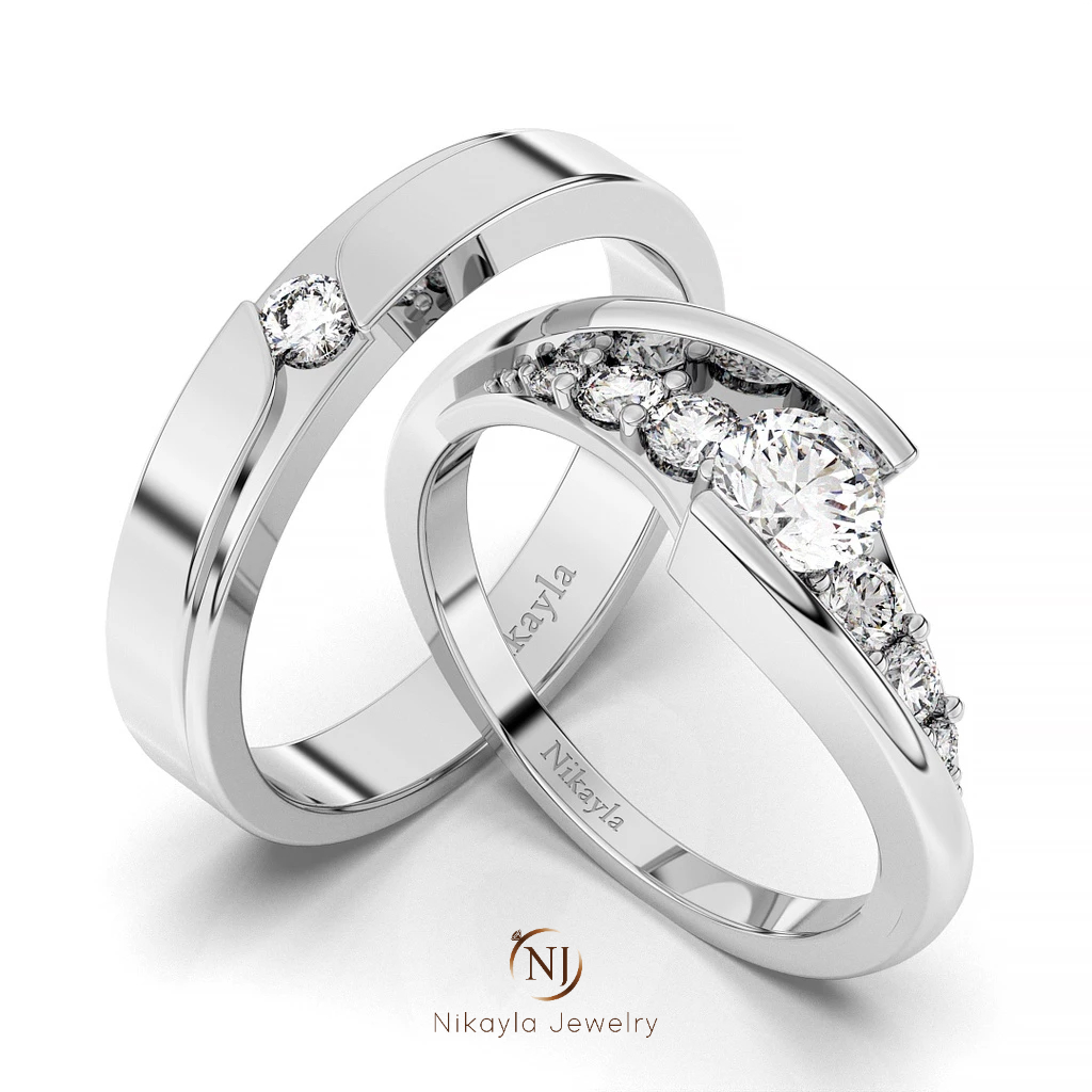 Nikayla Jewelry - Cincin Palladium Couple Ring