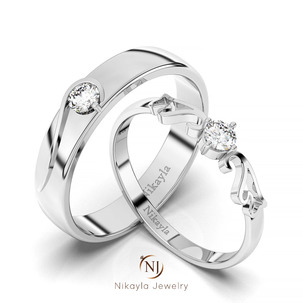 Nikayla Jewelry Couple Ring Cincin Tunangan Silver