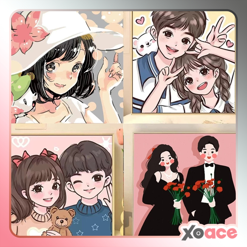 

[20x20] Paint By Number Painting By Numbers Kit DIY Digital Lukisan Seri People Couple Pasangan