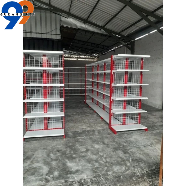 Rak toko minimarket singel tinggi 2 meter 6 susun