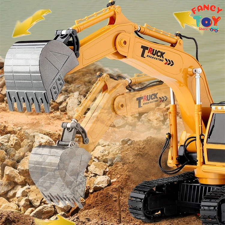 Mainan Excavator Remote Control Truk beco digger Remote Control Excavator 1:24