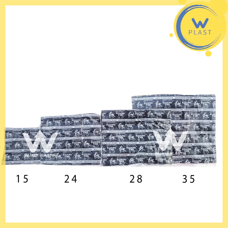 Kresek HD Kijang '40 HITAM 25pcs | 40x65 sablon putih warna polos jumbo tikus @pack