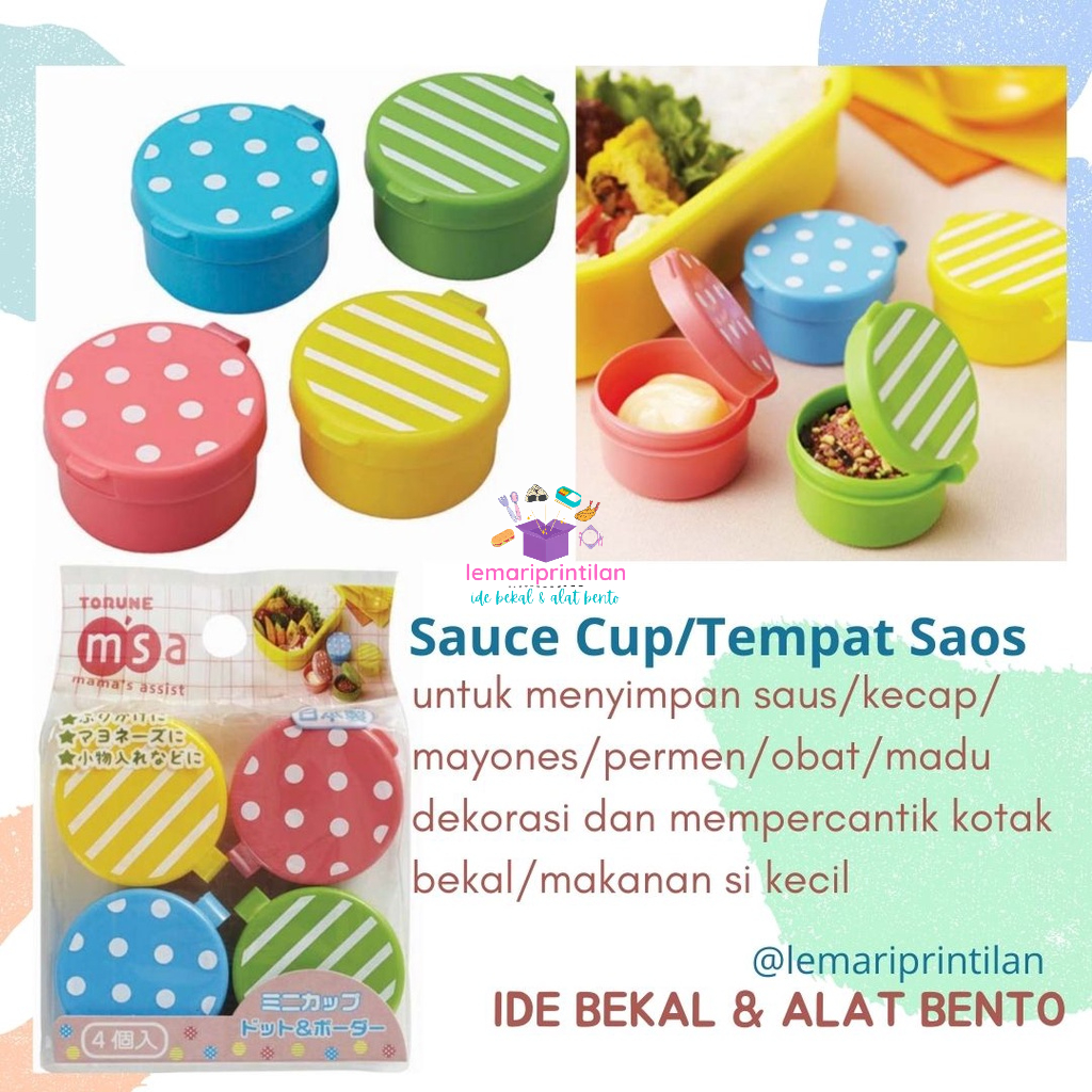 LP Sauce Container Sauce Cup Wadah Saus Wadah Saos Bento Tools Alat Bento Garis Bintik TORUNE