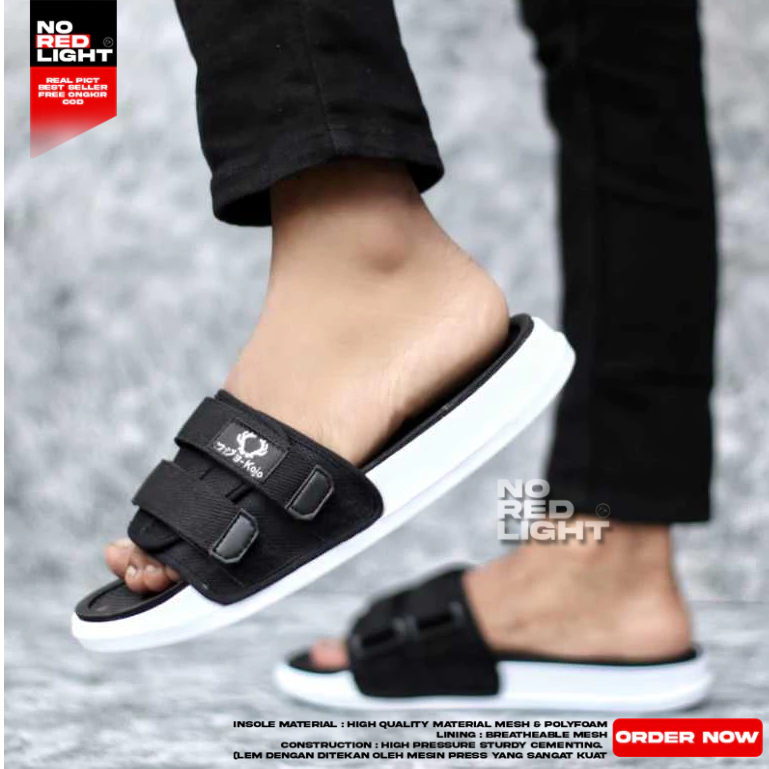 Sandal Slide Pria Sandal Selop Hitam Distro