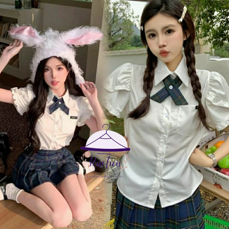 JEPANG BRAND ~ BNWT Brand New With Tag Atasan Wanita Baju Viral Kekinian Kemeja Putih Seragam Sekola