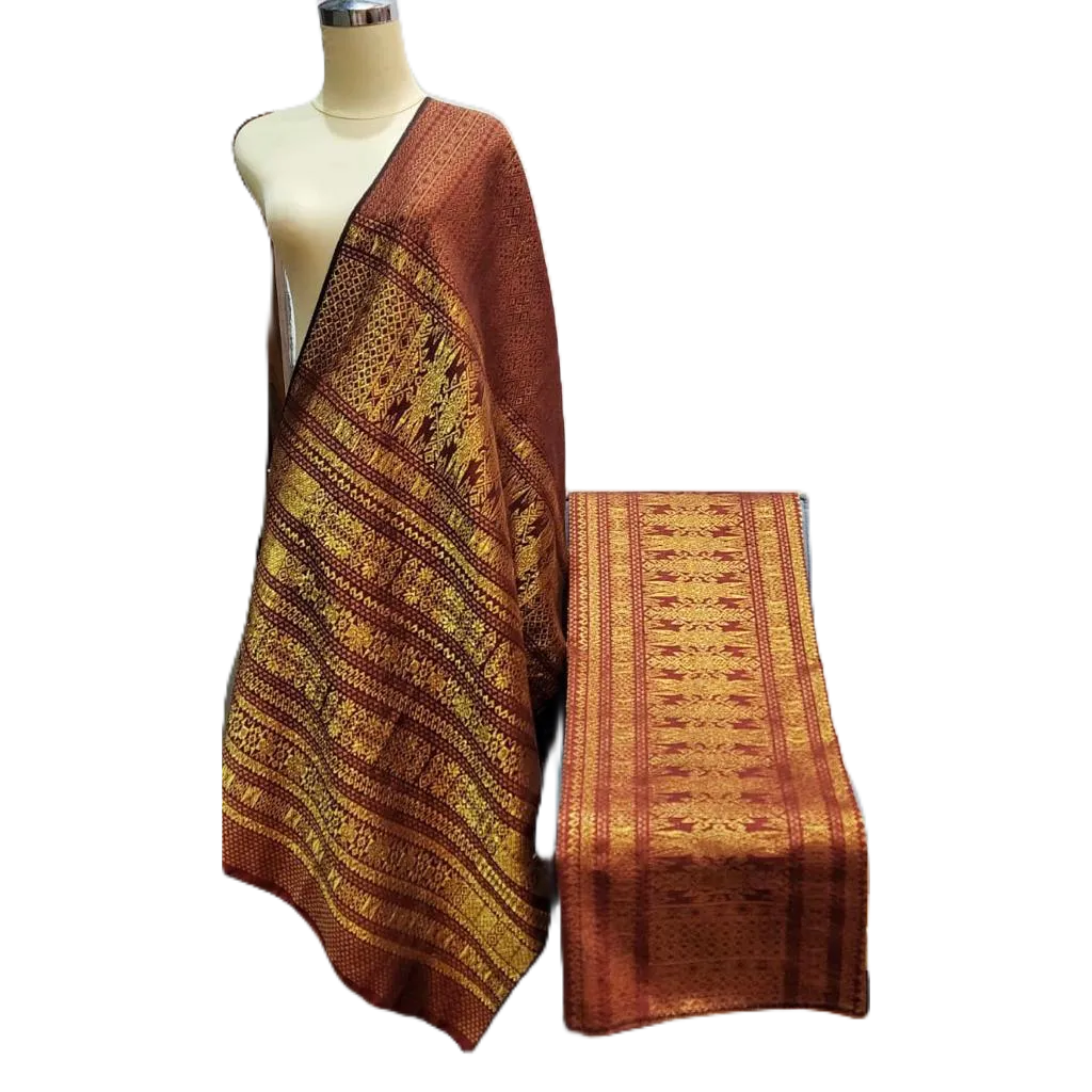 Tumtuman Tanpa sambungan Tarutung Warna Cokelat Gold Kristal Kombinasi