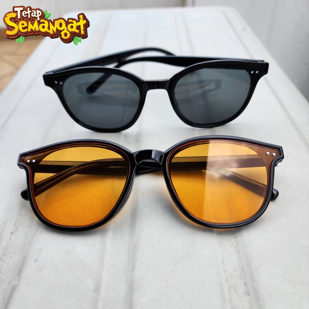 TAKEPOINT MEDAN WM017 Kacamata Hitam Pria Wanita Unisex Fashion Kacamata Hitam Retro Gaya Sunglasses