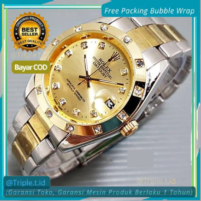 Jam tangan cewek cowok Rolex Automatic - jam tangan terbaru otomatis Tanggal aktif Free Box