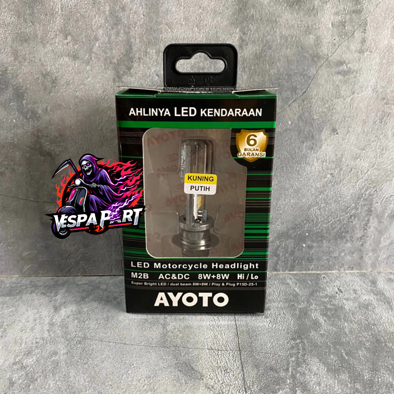 Lampu Depan Vespa Bohlam LED Depan AYOTO Semua Motor dan Vespa Super Sprint Px Ps Exclusive Excel