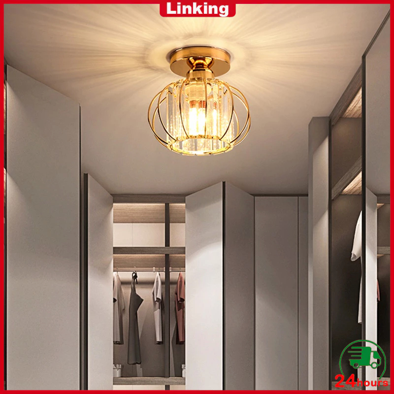 Lampu Plafon Gantung Kristal Minimalis 2 Model (Kotak & Bulat) Lampu kristal plafon rumah Lampu