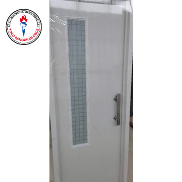 Pintu Kamar Mandi PVC Lux Grade Premium Motif Kaca Es Crystal Panel Gambar Kotak Iluminasi Dimensi E