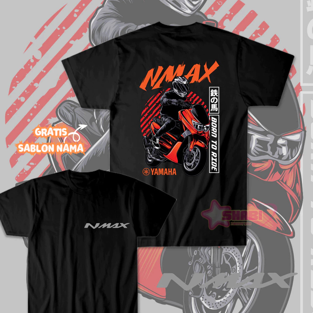 Baju Kaos Anak Gratis Sablon Nama - KAOS ANAK MOTOR PENDEK | GAMBAR YAMAHA N-MAX RIDER | CUSTOM KARA