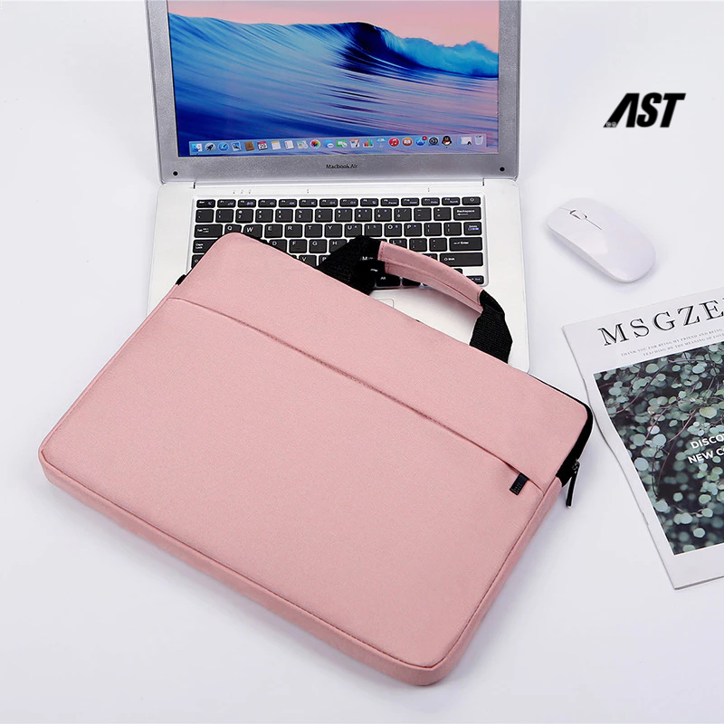 STOK TIPIS Tas Laptop Pink/Abu-abu 15.6 inch Material Waterproof Pelindung Laptop Cover Laptop