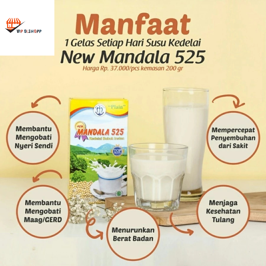 TERLARIS SUSU KEDELAI MANDALA 525 - MDL 525 BERAT 200 G/Susu Kedelai New Mandala