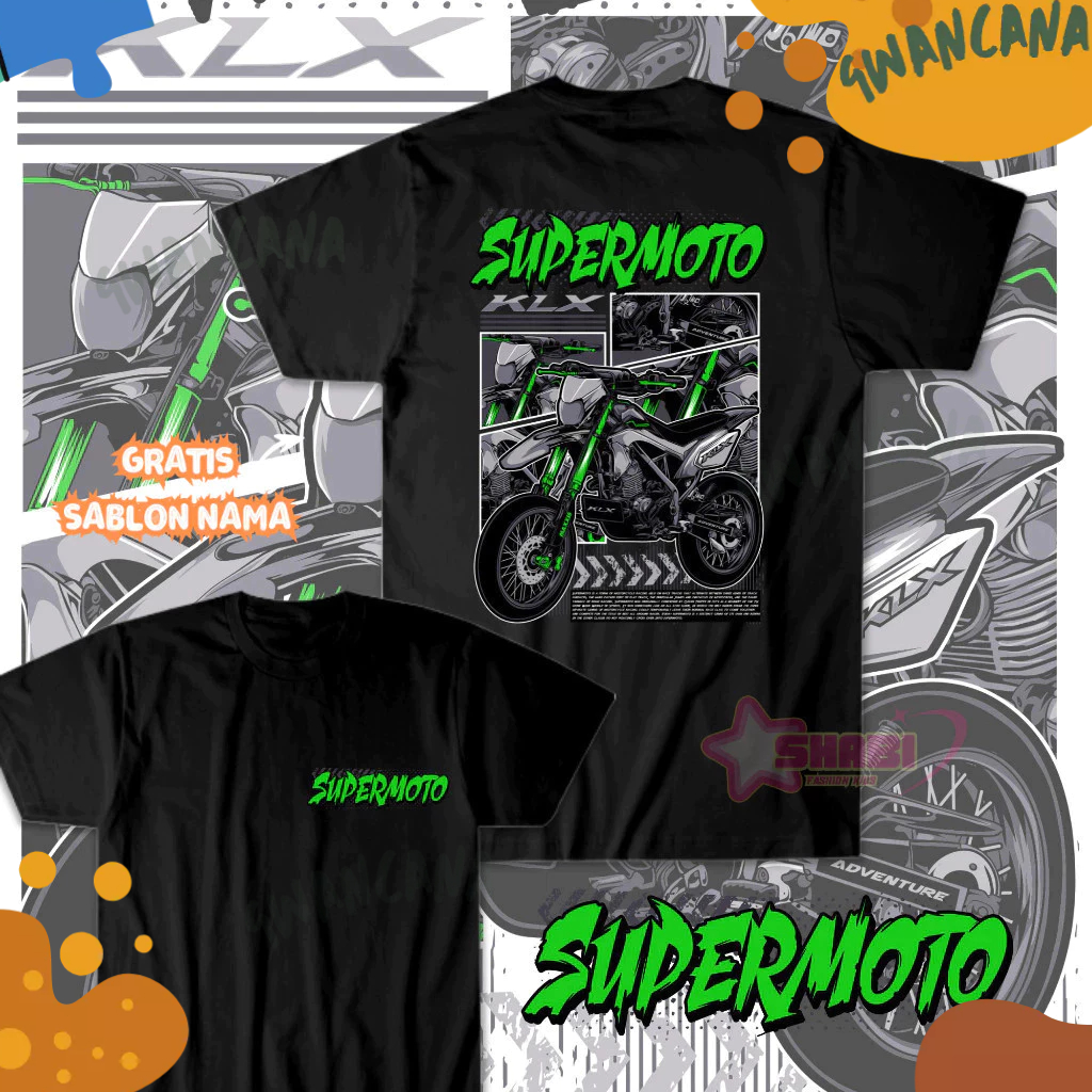 Baju Kaos Anak Motor - BAJU KAOS ANAK TANGAN PENDEK CUSTOM GRATIS NAMA MOTOR/SUPERMOTO/KLX FREE NAMA
