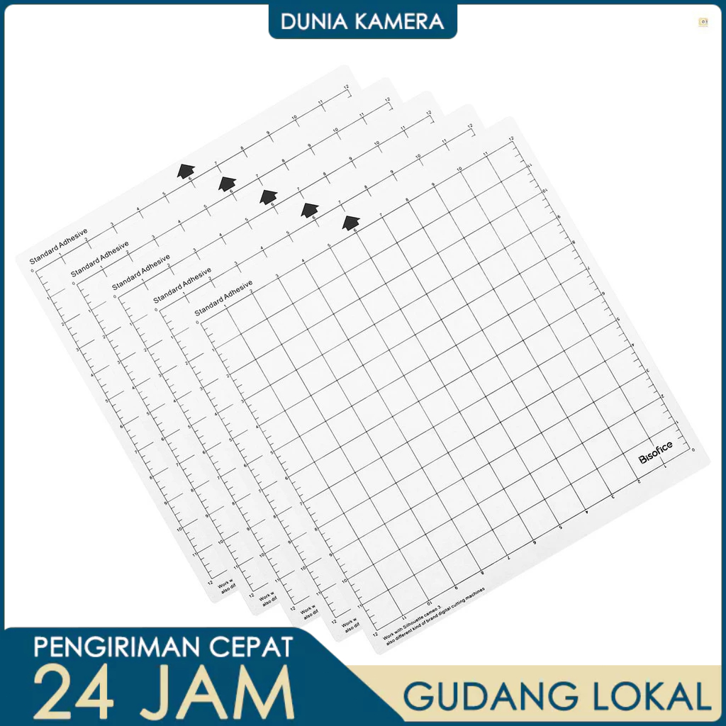 

Bisofice Replacement Cutting Mat Transparent Adhesive Cricut Mat with Measuring Grid 12 by 12-Inch for Silhouette Cameo Cricut Explore Plotter Machine 5PCS