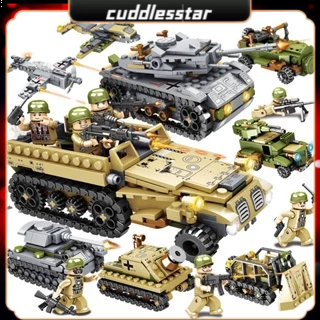 1000+Pcs Mainan Brick Tank WW2 Pesawat Mainan Anak Laki Laki