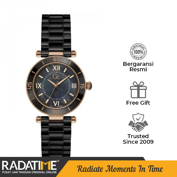 Jam Tangan Wanita Guess Collection Gc Muse Ceramic 100% Original ceramic -Rose Gold Z05006L2MF