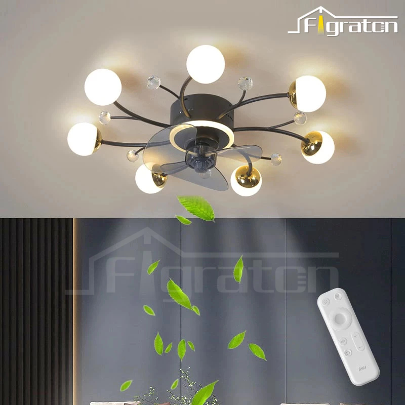 Lampu Kipas Angin Gantung Minimalis Modern Kipas Angin Gantung Plafon Ruang Tamu Ruang Makan Remote 