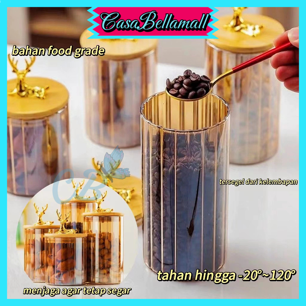⭐Termurah-COD⭐Toples Rusa Toples Makanan Serbaguna Toples Gold Toples Aesthetic Toples Kue Toples Ka