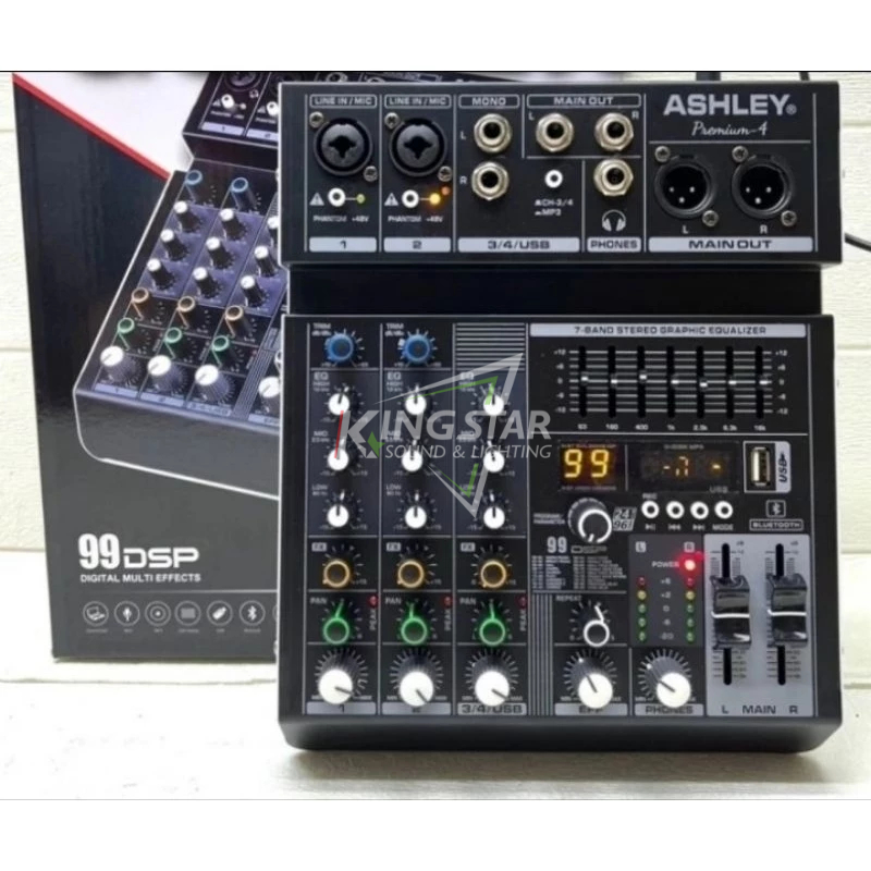 Mixer Ashley Premium 4 Original Premium4 99 DSP Mp3 USB Recording 4ch