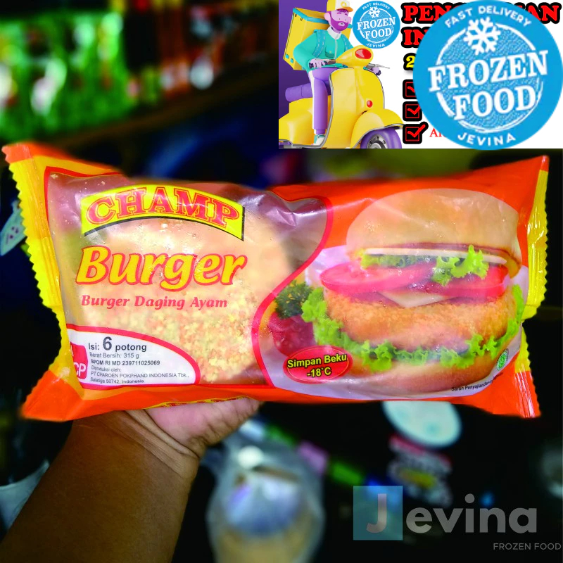 

Daging Burger Ayam Champ 315g Isi 6