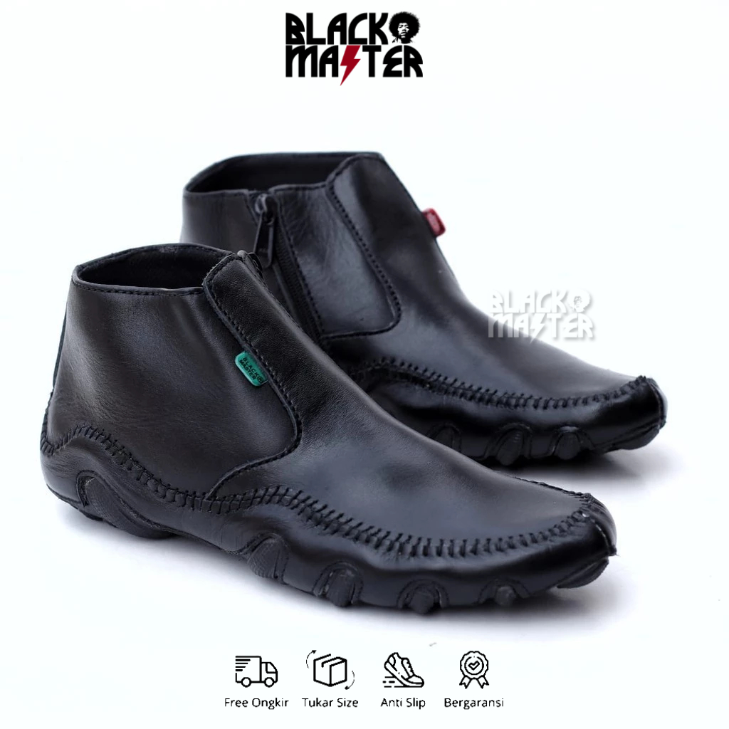 BLACK MASTER - Sepatu Casual Formal Boots Zipper Pria