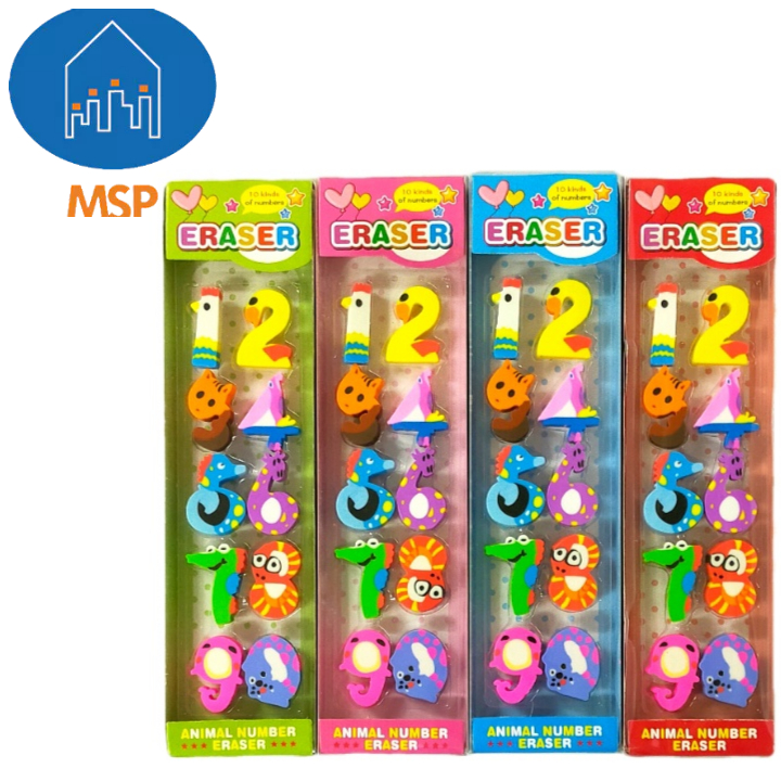 

Penghapus Anak Warna Warni Set/Eraser Animal Number 1309/MSP B2-1/1 Pack