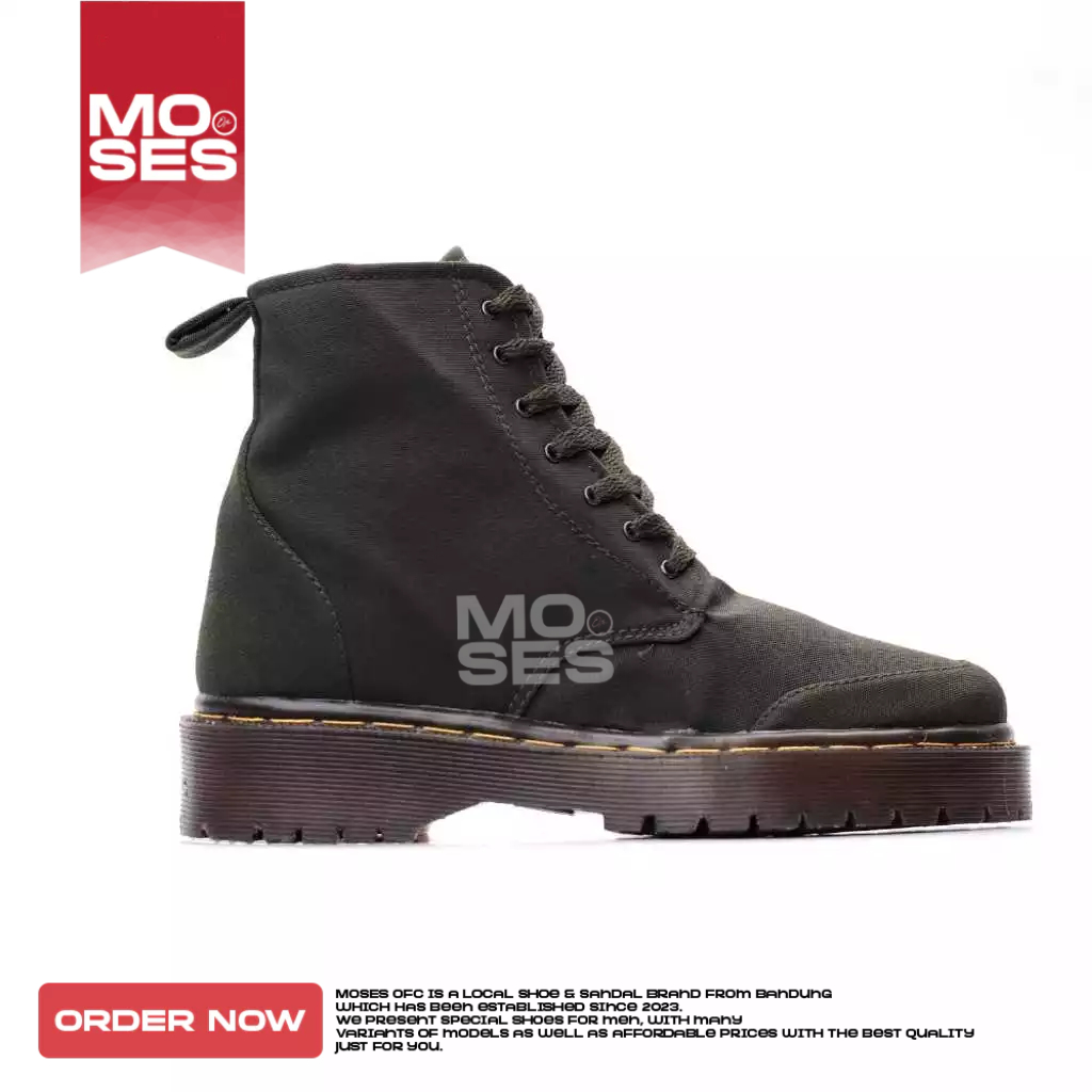 fast delivery moses sepatu pantofel formal boots docmart hak tinggi pria - wanita