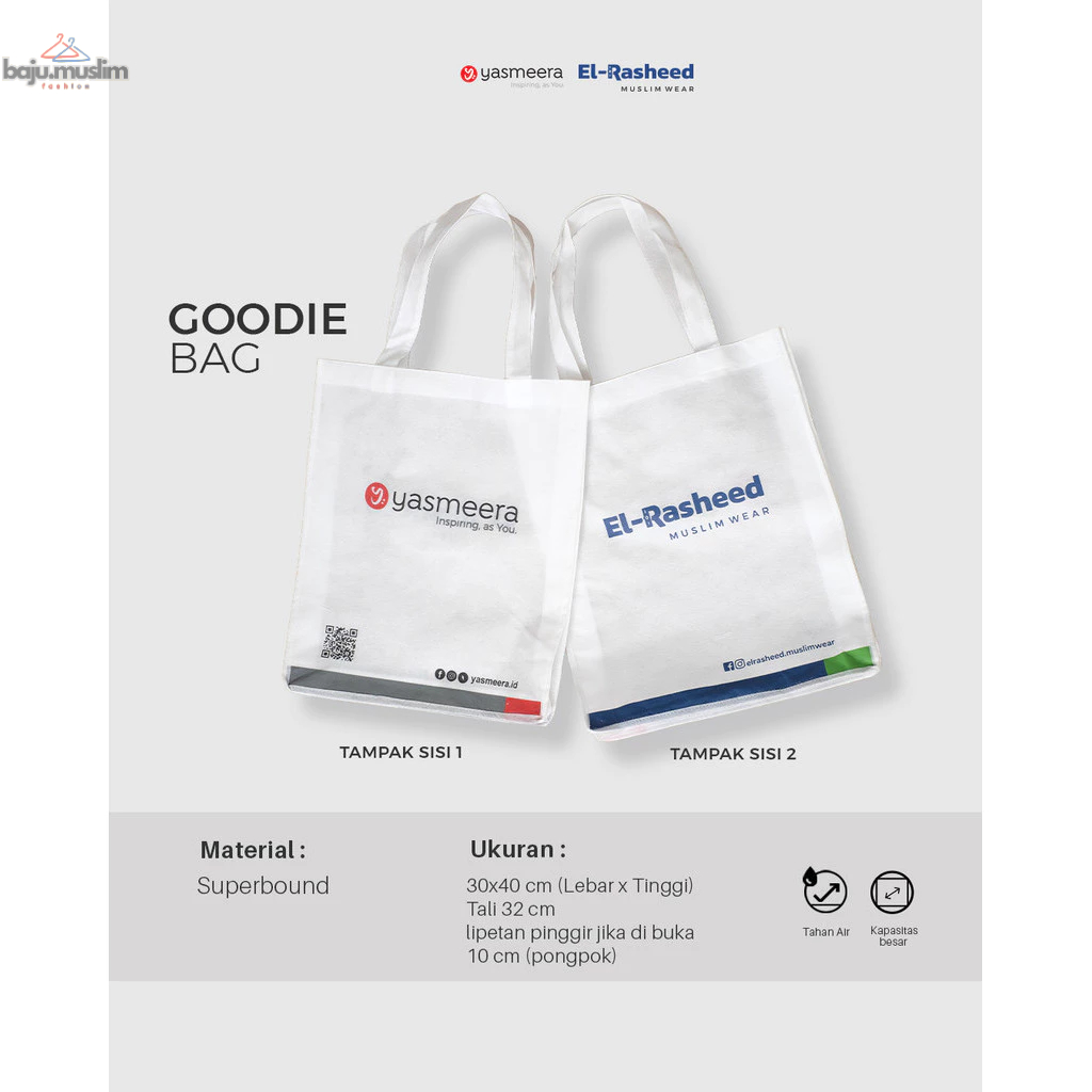 

YASMEERA | Goodiebag Premium Tebal by Yasmeera & El-Rasheed | Tote Bag | Tas Kain Murah