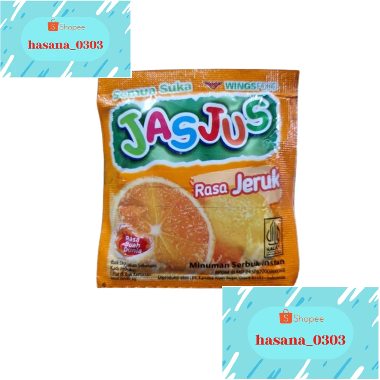 

Jasjus rasa jeruk 1renteng isi 10sachet