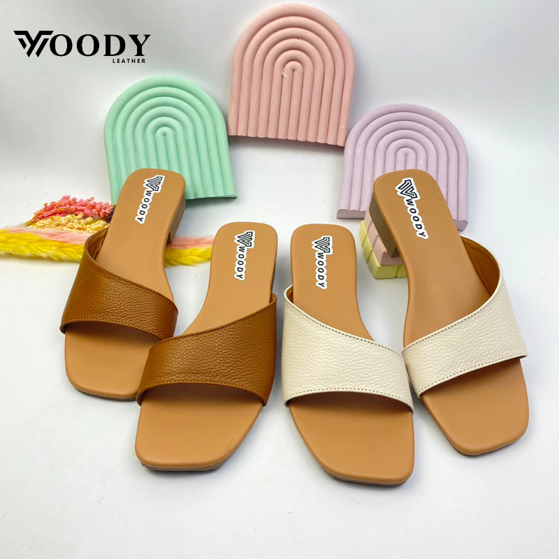 Sandal heels wanita - Sandal kulit asli