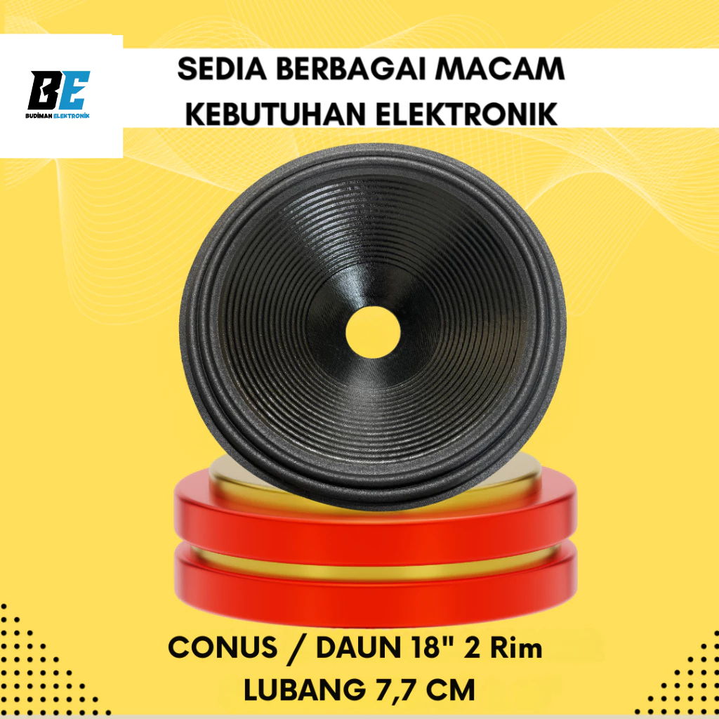 DAUN SPEAKER 18" RCF 2 RIM CEKUNG 75MM KULIT JERUK - CONUS SPEAKER 18 INCH RCF 2 RIM LUBANG 7,5 CM