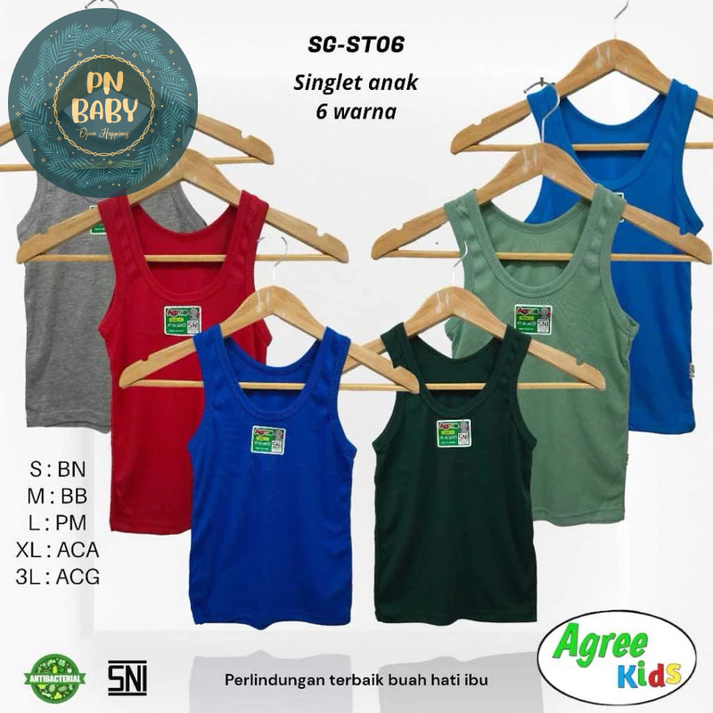 SINGLET AGREE KIDS  WARNA singlet agree anak - KAOS DALAM AGREE ST06